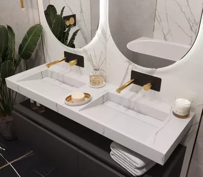 Раковина Armadi Art Flat 140 см 859-140-CLCT белая