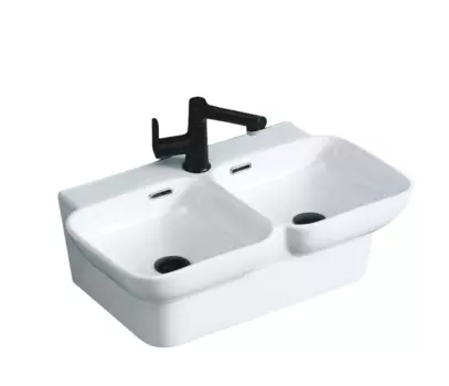 Раковина двойная подвесная Ceruttispa Double NEMI 65 см СТ9702 белая