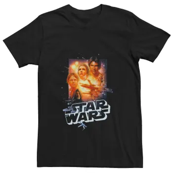 Мужская винтажная футболка с плакатом и коллажем для группы Star Wars