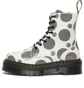 Кроссовки jadon polka dot smooth leather platform boots 'white black' Dr. Martens, белый