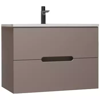 Тумба с раковиной Style Line Матис 80 подвесная, тауп темный