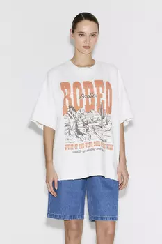 Футболка vintage vibe с принтом Rodeo молочного цвета