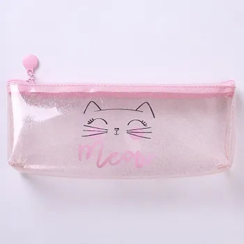 Прозрачный пенал на молнии с милыми кошечками dot meow