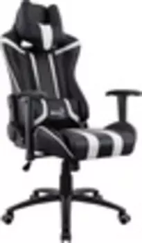 Кресло для геймера Aerocool AC120 AIR-BW, черно-белое, с перфорацией, до 150 кг, размер 70х55х124/132 см