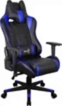 Кресло для геймера Aerocool AC220 AIR-BB, черно-синее, с перфорацией, до 150 кг, размер 66х63х125/133 см