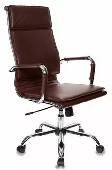 Кресло руководителя Бюрократ CH-993/brown коричневый искусственная кожа крестовина хром