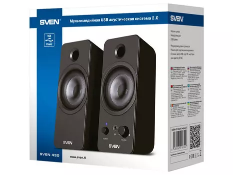 Колонки Sven 430 2.0 черный 6Вт портативные