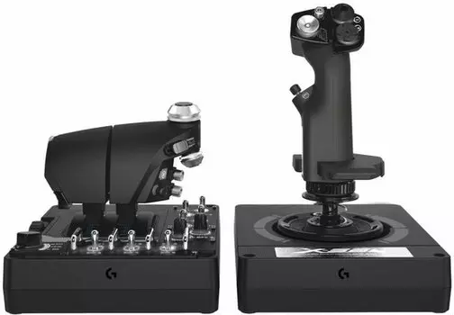 Контроллер для игровых симуляторов Logitech G X56 Space/Flight H.O.T.A.S. (джойстик и блок рычагов управления для авиа