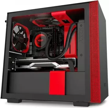 Корпус NZXT CA-H210I-BR H210i Mini ITX Black/Red Chassis with Smart Device 2, 2x120mm Aer F Case Fans, 1xLED Strip