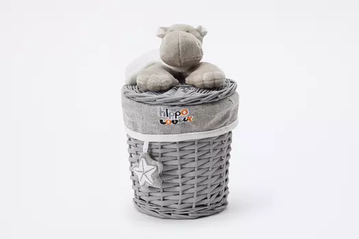 Корзина с крышкой Бегемотик