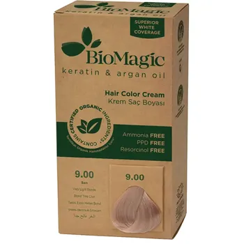 Краска для волос очень светлый блондин 9.00, 250 г Biomagic Keratin&Argan oil, цвет jasny blond 9.00