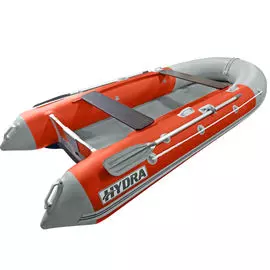 Надувная лодка ПВХ, HYDRA Delta 380 НДНД, оранжевый-св.серый, PRO, (PC) DELPROW380OLG-PC