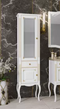 Шкаф-пенал Opadiris Лаура 45 L белый с патиной