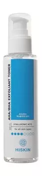 Тонер для лица с гиалуроновой и АНА, ВНА-кислотами Hiskin Hyaluronic Acid АНА • ВНА Exfoliant Toner