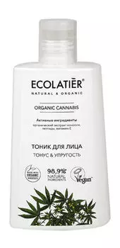 Тоник для лица с органическими экстрактами, пептидами и витамином Е Ecolatier Organic Cannabis Тоник для лица Тонус & упругость