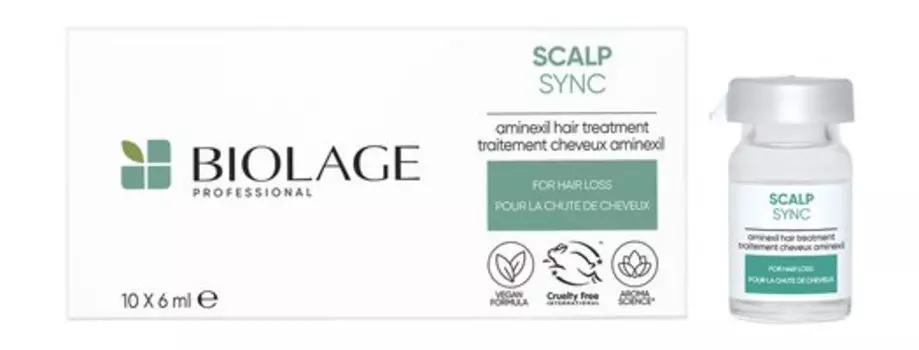 Тоник против выпадения и для укрепления волос в ампулах Biolage ScalpSync Aminexil Hair Treatment
