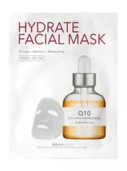 Тонизирующая тканевая маска для лица с коэнзимом Q10 Dermal Q10 Hydrate Facial Mask