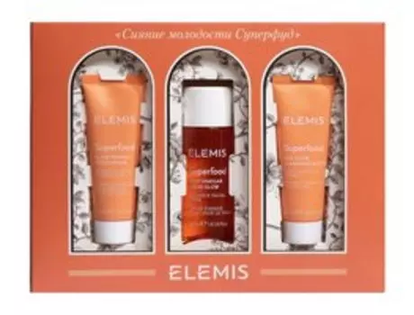 Трио хитов для ежедневного ухода за кожей лица Elemis Superfood Glow Trio Mini Set
