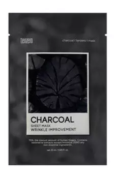 Тканевая маска для лица с древесным углем Tenzero Charcoal Sheet Mask