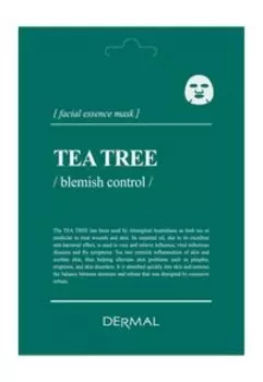 Успокаивающая тканевая маска с экстрактом чайного дерева Dermal Encyclopedia Tea Tree Facial Essence Mask