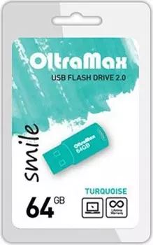 Накопитель USB 2.0 64GB OltraMax OM 064GB Smile Tu Smile бирюзовый