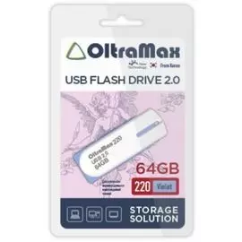 Накопитель USB 2.0 64GB OltraMax OM-64GB-220-Violet 220, фиолетовый