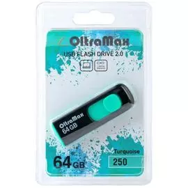 Накопитель USB 2.0 64GB OltraMax OM-64GB-250-Turquoise 250, бирюзовый