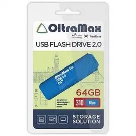 Накопитель USB 2.0 64GB OltraMax OM-64GB-310-Blue 310, синий