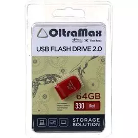 Накопитель USB 2.0 64GB OltraMax OM-64GB-330-Red 330, красный