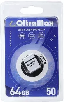 Накопитель USB 2.0 64GB OltraMax OM-64GB-50-White 50, белый