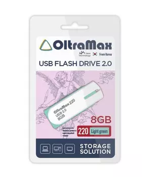 Накопитель USB 2.0 8GB OltraMax OM-8GB-220-Light gr 220 светло зелёный