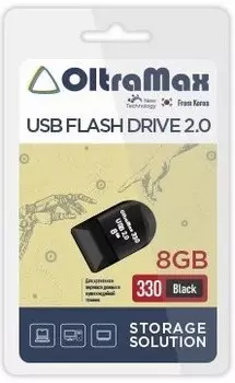 Накопитель USB 2.0 8GB OltraMax OM-8GB-330-Black 330 чёрный