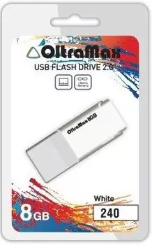 Накопитель USB 2.0 8GB OltraMax OM-8GB-240-White 240 белый