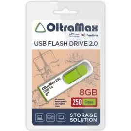 Накопитель USB 2.0 8GB OltraMax OM-8GB-250-Green 250, зелёный