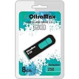 Накопитель USB 2.0 8GB OltraMax OM-8GB-250-Turquoise 250, бирюзовый