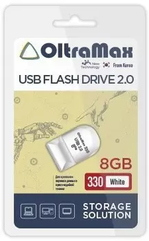 Накопитель USB 2.0 8GB OltraMax OM-8GB-330-White 330 белый