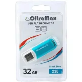 Накопитель USB 2.0 32GB OltraMax OM-32GB-230-St Blue 230, стальной синий
