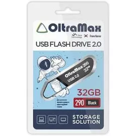Накопитель USB 2.0 32GB OltraMax OM-32GB-290-Black 290, чёрный