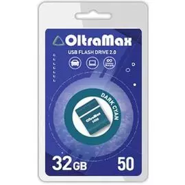 Накопитель USB 2.0 32GB OltraMax OM-32GB-50-Dark Cyan 50, тёмно голубой