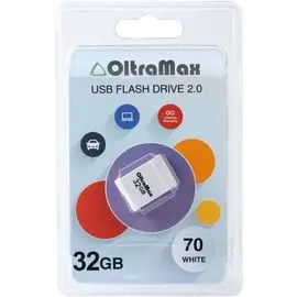 Накопитель USB 2.0 32GB OltraMax OM-32GB-70-White 70, белый