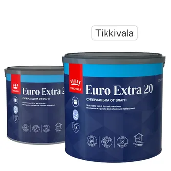 Краска для стен и потолков Tikkurila Euro Extra полуматовая цвет белый база А 2.7 л
