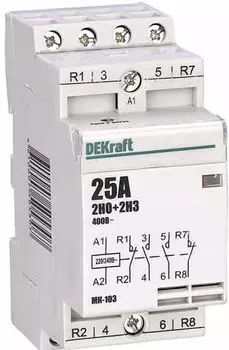 Контактор модульный 25А 230 В, AC, 2НО + 2НЗ, DEKraft 18069DEK (18069DEK)