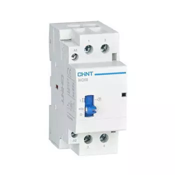 Контактор модульный двухполюсный (2P) 20А 230 В, AC, IP20, CHINT NCH8-20M/11 (257412)