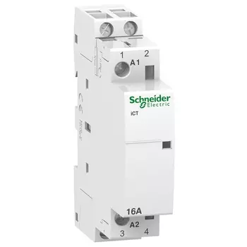 Контактор модульный двухполюсный (2P) 25A 230В/230В, AC, 2НО, IP20, SCHNEIDER ELECTRIC Acti9 iCT25A (A9C20732)
