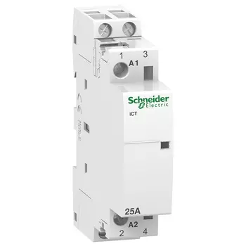 Контактор модульный двухполюсный (2P) 25A 230В/24В, AC, 2НО, IP20, SCHNEIDER ELECTRIC Acti9 iCT25A (A9C20132)