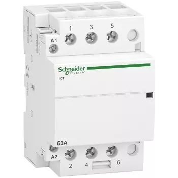 Контактор модульный трехполюсный (3P) 63A 230В/230В, AC, 3НО, IP20, SCHNEIDER ELECTRIC iCT63A (A9C20863)