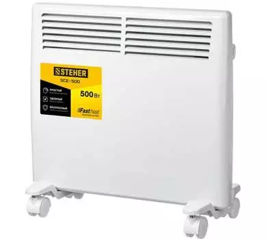 Конвектор STEHER SCE-500 500 Вт 10 м, 220В, напольно-настенный, механическое управление, термостат, белый (SCE-500)