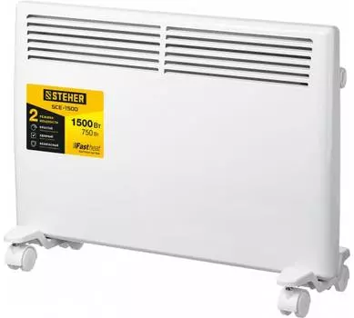 Конвектор STEHER SCE-1500 1.5 кВт 20 м, 220В, напольно-настенный, механическое управление, термостат, белый (SCE-1500)