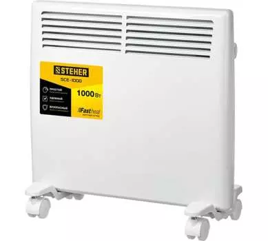 Конвектор STEHER SCE-1000 1 кВт 15 м, 220В, напольно-настенный, механическое управление, термостат, белый (SCE-1000)