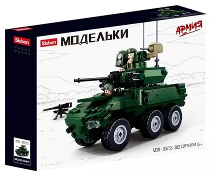 Конструктор SLUBAN "Армия: Колёсная боевая машина", деталей: 382 (M38-B0753)
